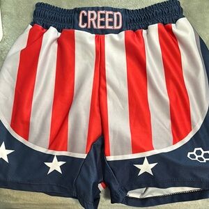 Creed Red and White Striped Boxing Shorts